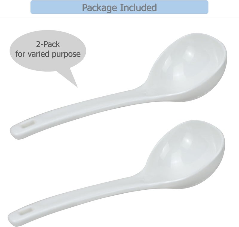 EIKS 2 Pack Plastic Soup Ladle Serving Spoon for Serving Cooking Mixing Stews Noodles Rice Soup - 7.5 inch Long - Image 4
